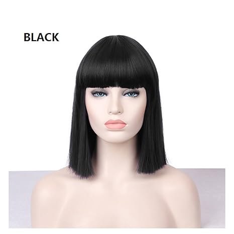 Tthjy Women S Synthetic Wig Straight Yaki Bob Haircut Pixie Cut