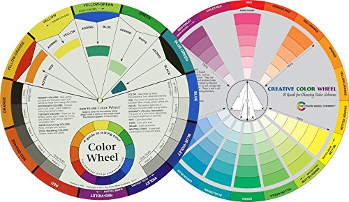 Mixing Color Wheels for The Artist (9-1/4") with a Creative Color Wheel (9.25 inch) Circle with Different Colored sectors Used to Show The Relationship Between Colors.