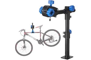 teraysun Bike Repair Stand (Max 66lbs)- Wall Bench Mount Workbench Rack Height-Adjustable 48~69cm, 360° Rotatable Clamp Fits 16''-29'' Bikes（BLACK）