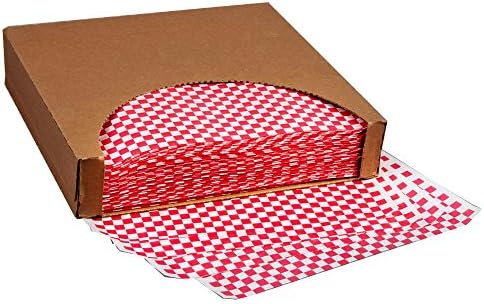 Brown Paper 117B12RC Kraft Red / White 12" Wax Sheet - 5000 / CS