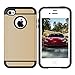 iPhone 4 Case, iPhone 4S Case, CHTech Fashion Double Layer Heavy Duty Protection Scratch Proof Armor Case Cover for Apple iPhone 4/4S (Royal Gold)