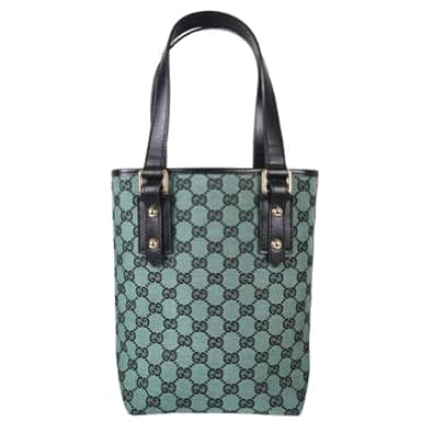 Amazon.com: Gucci Women's Green Canvas Leather Trimmed Guccissima Tote