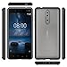 Nokia 8 Caes,Dretal Anti-Scratch Clear Hard Acrylic Back & Soft TPU Bumper Protective Cases Slim-Fit Shock Absorption Armor Cover For Nokia 8 (Black/Clear)