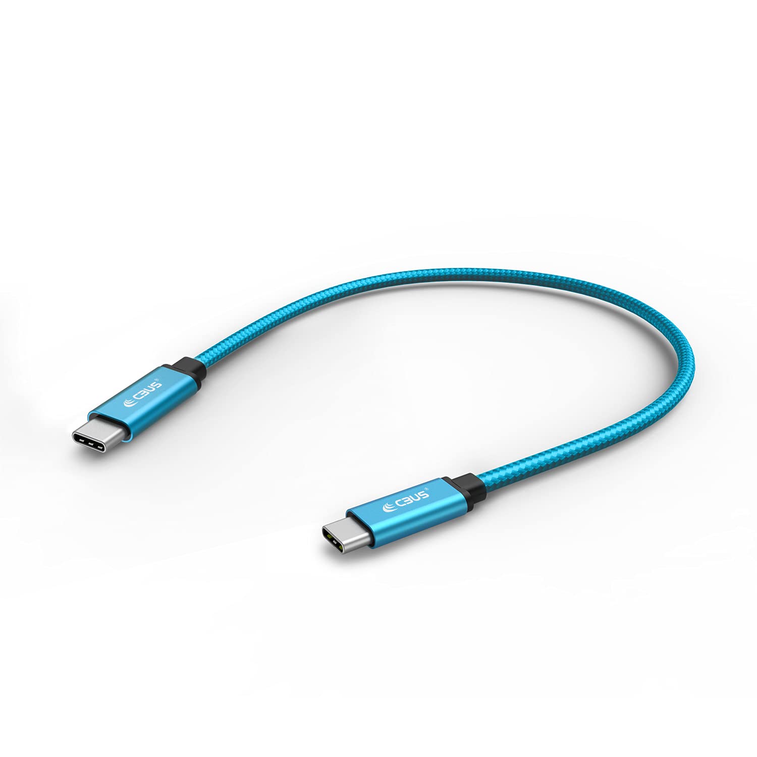 CBUS 25cm Heavy-Duty Braided USB C Charger Cable Compatible with iPhone 16/15/Pro/Max/Plus, iPad Pro, iPad Air, iPad Mini 6, Galaxy Tab, Steam Deck (Electric Blue)