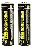 2x Nitecore IMR 14500 NI14500A 650mAh 6.5A 3.7V Li-Mn Rechargeable Battery