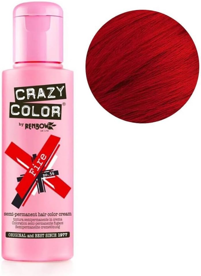 Crazy Color Fire 56 Semi-Permanent Hair Dye 100ml Renbow