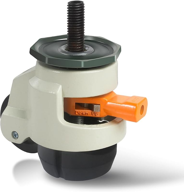 Nivellierrollen Schwerlastrollen mit Gewinde M12X30 Tragfähigkeit 1000KG, 4er Set 50MM Lenkrollen mit Ratschengriff-Design, 360-Grad-Möbelrollen Schwerlast für Maschine, Ausrüstung, Regale