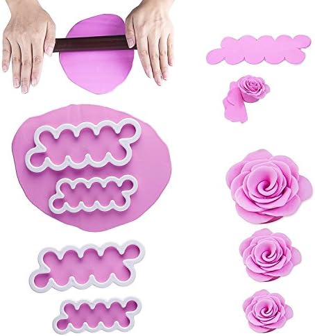 iManson Cake Decorating Gumpaste Flowers &amp; Rose Ever Cutter Pack of 3