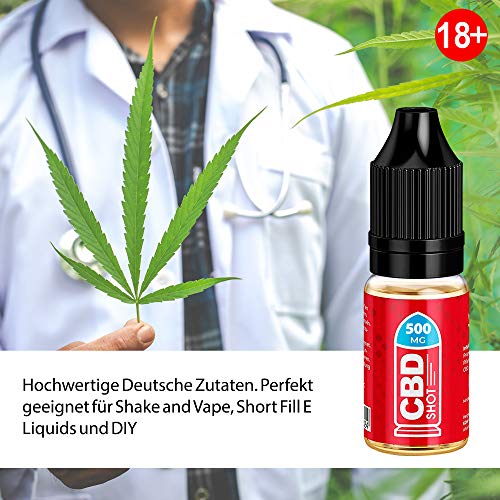 CBD Liquid Shot 500mg von KDM Liquids® GeschmacksNeutral mit Zertifiziertes CBD Base mit Reinheit von 99,5% - 10 ml… – Bild 4