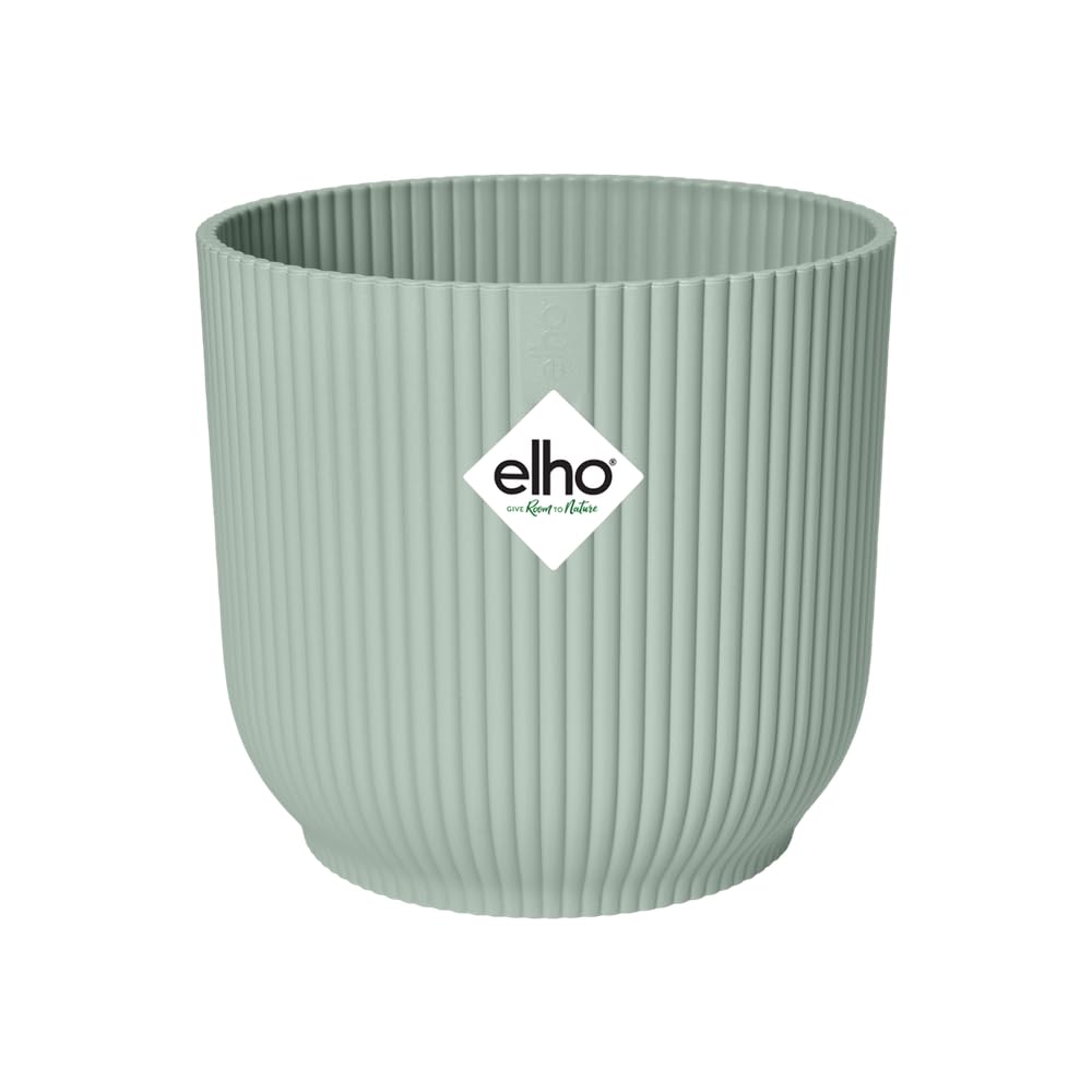 elho Vibes Fold Round 14 - Flower Pot from 100% Recycled Plastic - Indoor plant pot - Ø 14.1 x H 12.9 cm - Green/Sorbet Green