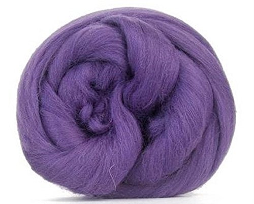 4 oz Paradise Fibers 64 Count Dyed Heather (Purple) Merino Top Spinning Fiber Luxuriously Soft Wool Top Roving for Spinning with Spindle Or Wheel, Felting, Blending and Weaving