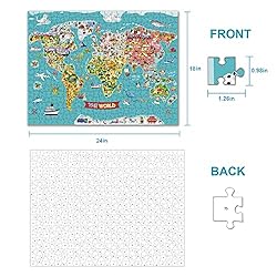 TOOKYLAND World Map Puzzle for Kids, Map Puzzle 500