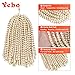 YEBO 4 Packs 8 Inches Blonde Spring Twist Hair 613 Spring Twists Crochet Braiding Hair Ombre Colors Synthetic Hair Extensions 30 Strands/Pack, 110g/Pack(#613,8 Inch)