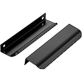 Ravinte Hardware 10 Pack Black Cabinet Handles, 5.9 Inch (150mm) Finger Edge Pulls, 5 Inch Hole Center, Finger Pulls for Cabinets