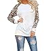 Women Shirts for T Shirts Long Sleeve Leopard Print Top From Koobea-back 100% Guanranttee, White, XL