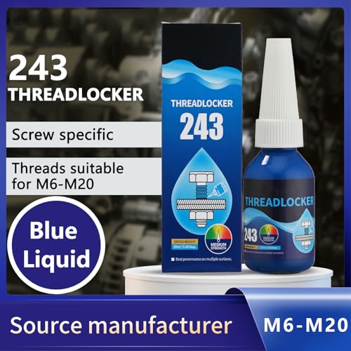 LBOYLOVE® Thread Locker Blue 243, Detachable Blue Dropper Medium Strength Special Thread Locking Adhesive for Lock and Seal Nuts, Bolts, Fasteners and Metals, Threadlocker Against Losening and Leakage