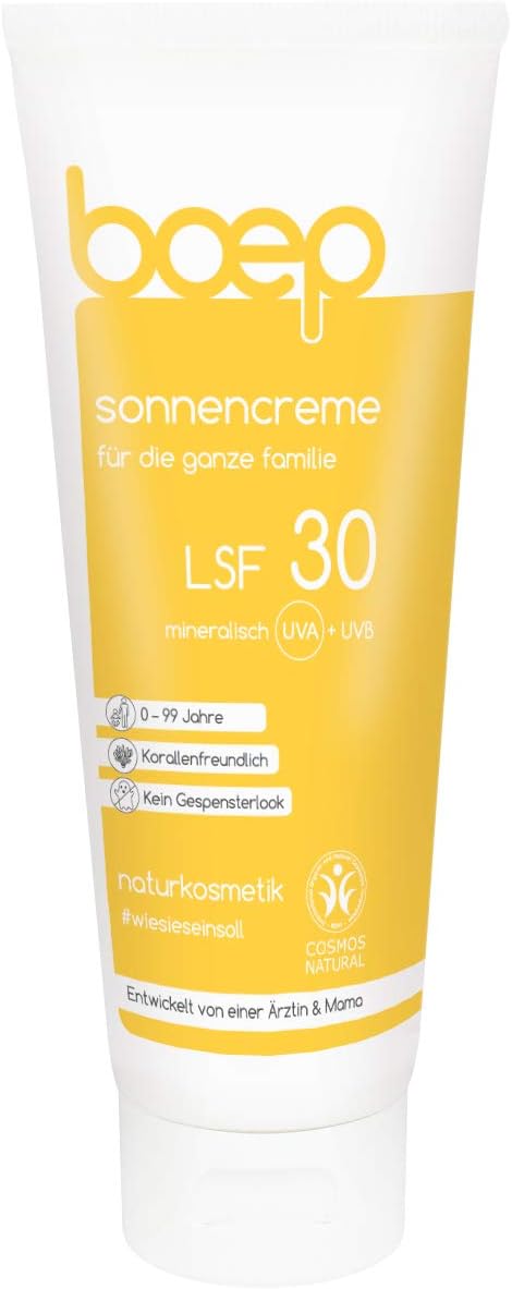boep Sonnencreme LSF30 - Mineralischer Sonnenschutz für Kinder &amp; Erwachsene - Vegane, riff-freundliche Naturkosmetik Sonnencreme ohne weißen Gespensterlook (100 ml)