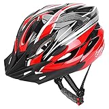 JBM Adult Cycling Bike Helmet Specialized for Men Women Safety Protection CPSC Certified (18 Colors) Black/Red/Blue/Pink/Silver Adjustable Lightweight Helmet with Reflective Stripe and Removal