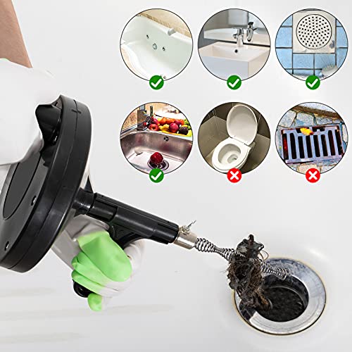 Plumbing Drain Auger 23ft Heavy Duty Steel Drum Auger with Gloves