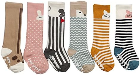BAIYIXIN Unisex Toddler Boy Girls Uniform Knee High Cotton Socks 6-Pack