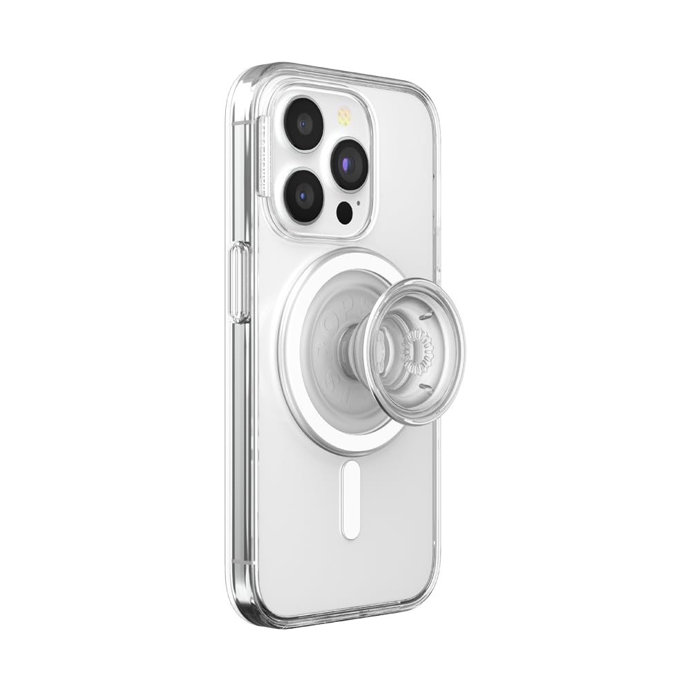 PopSockets: PopCase PlantCore for MagSafe - Plant-Based Phone Case for iPhone 15 Pro with a MagSafe Compatible PopGrip - Phone Stand and Grip with a Swappable Top - Clear — image 1