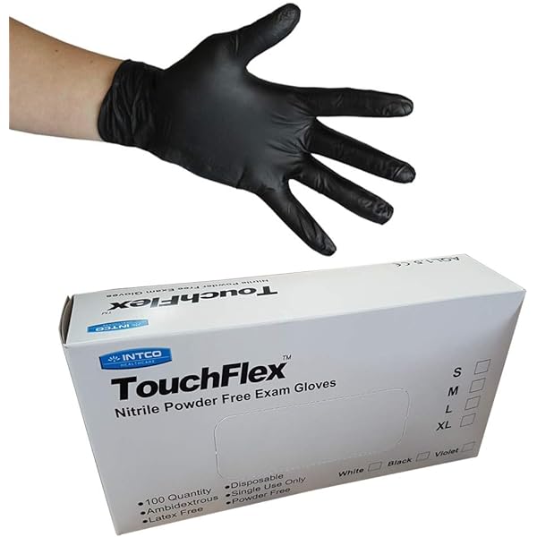 Nitrile Examination Non Sterile Box 200 Omnitex BLACK Nitrile Gloves