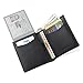 amelleon Bifold Trifold Leather RFID Mens Wallet with ID Window & Coin Pocket (Black)