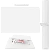 (MAT ONLY) White Nail Art Table Mat, Foldable Nail Art Hand Rest Pad for Nail Arm Rest Cushion, Soft Microfiber Leather Nail 