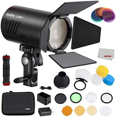 Godox AD100Pro Flash Monolight 100Ws | HSS 1/8000s | Batterie 2600mAh | Tête Magnétique