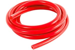 XINLIYA Silicone Vacuum Tubing Hose Line, 10 Ft 1/4" (6mm) Inner Diameter Hose, High Tempterature 130PSI Max Pressure for Multiple Use, Auto Replacement Vacuum Hose Line for Vehicle Radiator (Red)