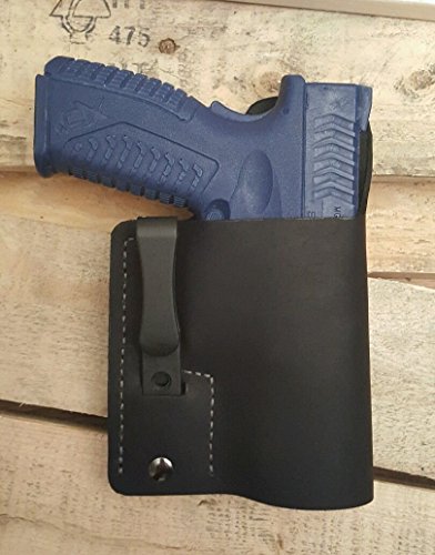 Springfield XDm XD XDs M 3.8 Soft Black Leather Concealed Carry Holster IWB Tuckable Glock 19 23 26 27 Walther PPK Ruger SP101 LCR LCP LC9 LC9s SIG S&W J Frame M&P Shield M&P Compact