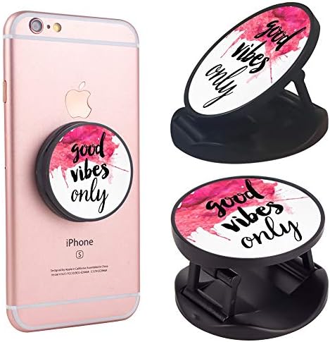 MuumaStand New Version Finger Phone Holder Good Vibes Only Collapsible Grip Expanding Pop Stand for Smartphone and Tablets