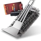 Belletek BBQ Cleaning Brush,Grill BBQ Brush With Scraper,BBQ Brush 100% Safe Bristle Free BBQ Brush,100% Rust-Proof Stainless Steel- BBQ Grill Cleaner For Gas, Charcoal, Smoker, Porcelain, Infrared Gr