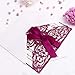 FEIYI 25 Pieces 5 x 7 inches Laser Cut Wedding Invitations Cards Free with Burgundy Color Ribbon for Birthday Baby Shower Wedding Rehearsal Dinner Invite (Burgundy)