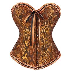 frawirshau Women's Lace Up Boned Overbust Corset