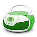 Tyler Portable Neon Green Stereo CD Player with AM/FM Radio and Aux & Headphone Jack Line-In (TAU105-NGRN)