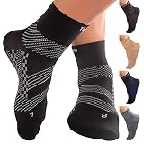 TechWare Pro Ankle Brace Compression Socks - Plantar Fasciitis Pain Relief Sock with Arch Support. Foot Sleeve Relieves Achilles Tendonitis & Heel Pain. Women & Men. Everyday Use & Injury Recovery