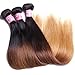 Beauty Forever Hair Malaysian Ombre Straight Virgin Hair 3 Bundles Grade 6A 100% Virgin Human Hair Weave Extensions 3 Tone #1b/4/27 Color (16 18 20)