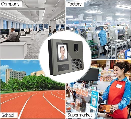 Intelligent Biometric Attendance Machine with Facial Recognition, Fingerprint & Password, 2.8in TFT Screen, Dual-Camera Fast Identification, 8 Languages, Large Storage - جهاز حضور بيومتري ذكي