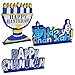 Gift Boutique Happy Hanukkah Table Topper Decorations 3 Pack Happy Menorah Star of David Centerpieces Judaic Desk Shelf Display Sign Party Decor Accessories