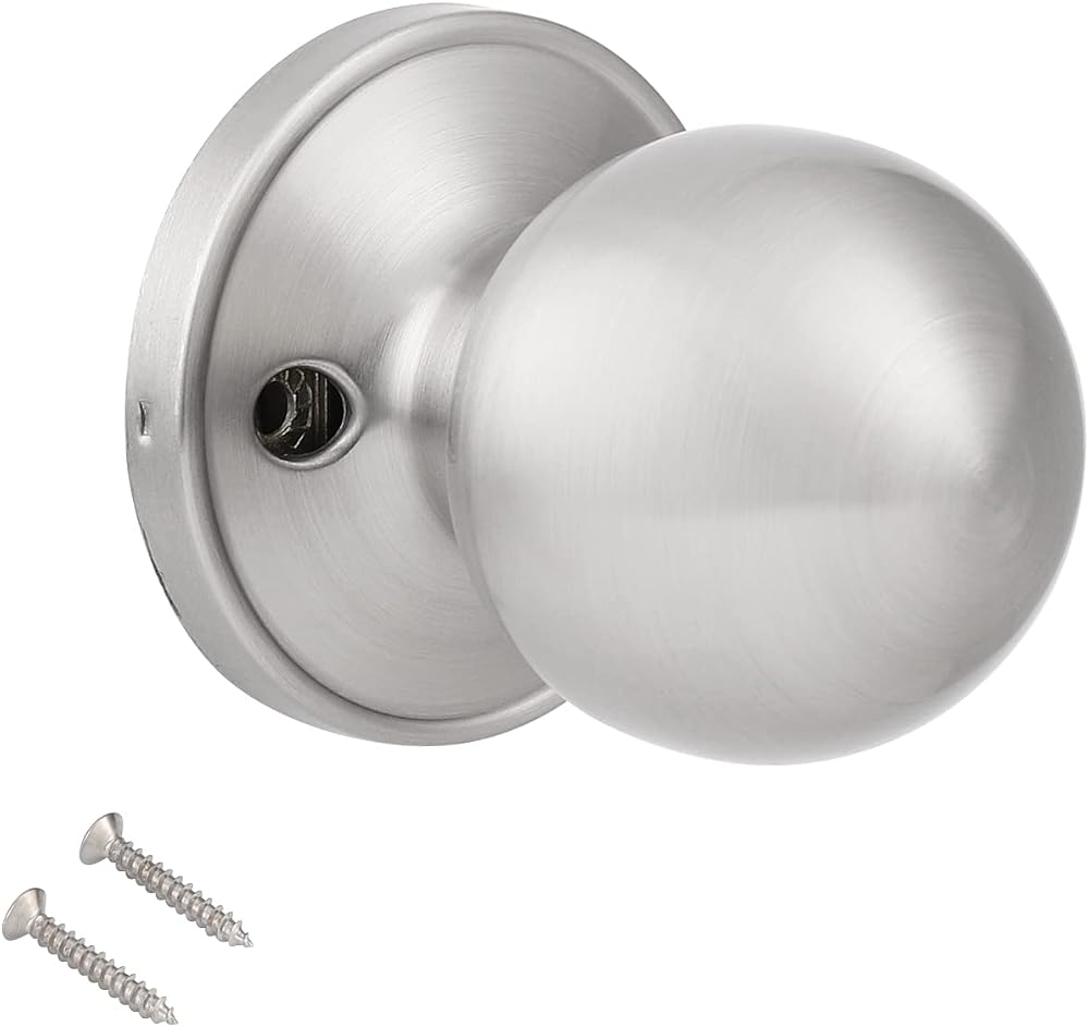 Probrico Brushed Nickel Dummy Door Knobs Round Interior Closet Single Side Half