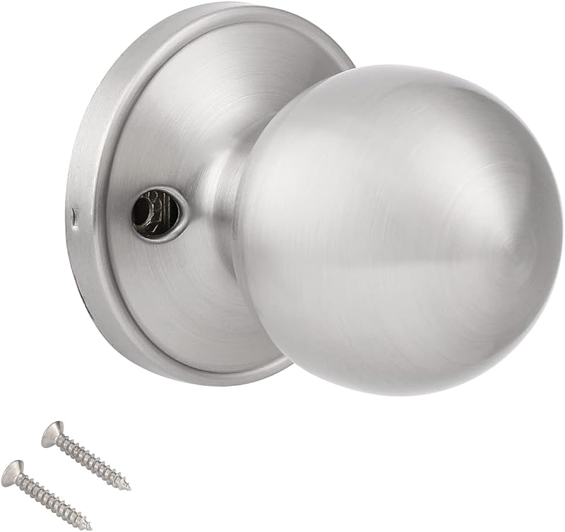 Probrico Brushed Nickel Dummy Door Knobs Round Interior Closet Single Side Half