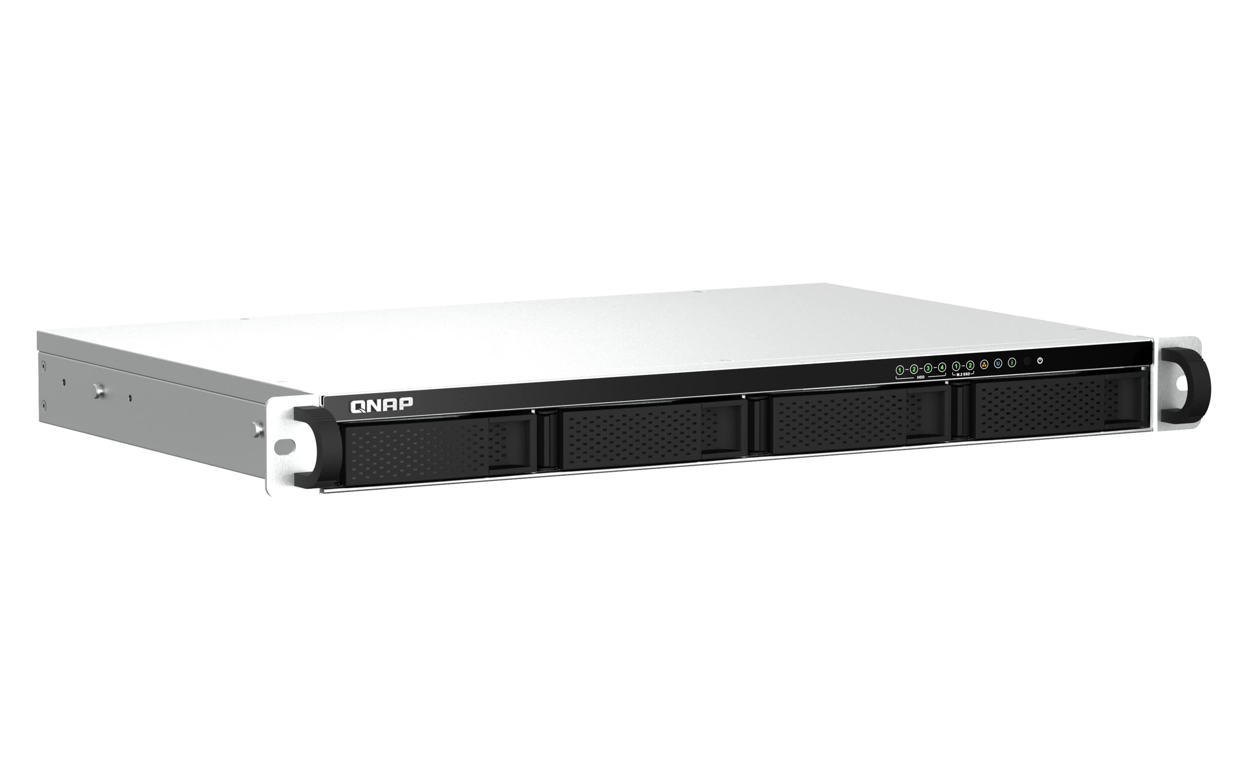 QNAP TS-464eU-8G-US 4 Bay High-Speed 1U Short Depth Rackmount NAS with Dual-2.5GbE, Intel Celeron CPU, 8GB DDR4 Memory and 2.5GbE (2.5G/1G/100M) Network Connectivity (Diskless)