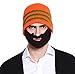 Unisex Ski Wacky Beard Knit Winter Hat Beanie Orange