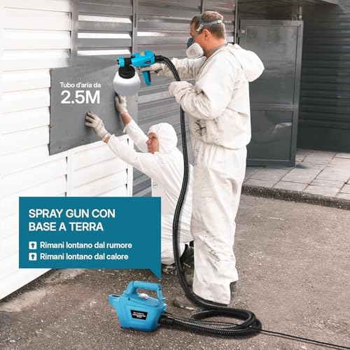Tilswall Paint Spray Gun 800W | HVLP Electric Container 1300 ml, 3 Modes and 3 Nozzles, 1200 ml/min, Easy to Use and Clean, for Furniture and Fences