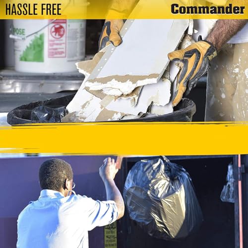 Commander 42 Gallon 3 MIL (eq) Heavy Duty Contractor Bags with Flap Ties - 32 x 46 - Pack of 80 - For Contractor, Industrial, & Outdoor