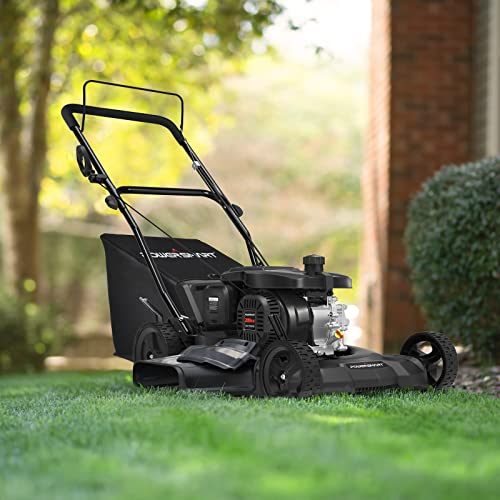 PowerSmart Gas Powered Push Lawn Mower, 21Inch 209cc 3in1 Walk