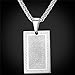 U7 Islamic Quran Inscription Square Pendant Stainless Steel Chain Muslim Jewelry Allah Necklace