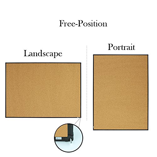 Lockways Bulletin Cork Board - 4 x 3 Notice message board 36 x 48 - Black Aluminium Frame U12118782709 For Home, School & Office (SET Including 10 Push Pins)(48"x36", Black)