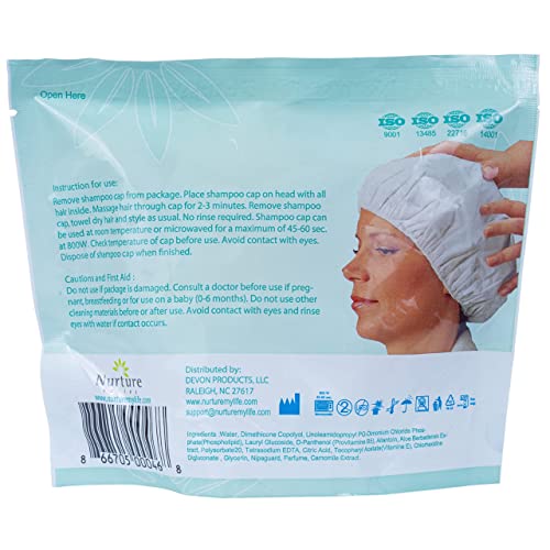 No Water Rinse Free Shampoo Cap by Nurture Microwavable Washing